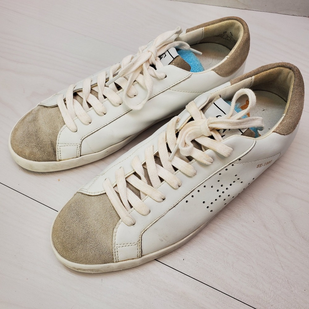 Sam Edelman Aubrie White Leather Suede Star Low Top Sneakers Women 8M Streetwear